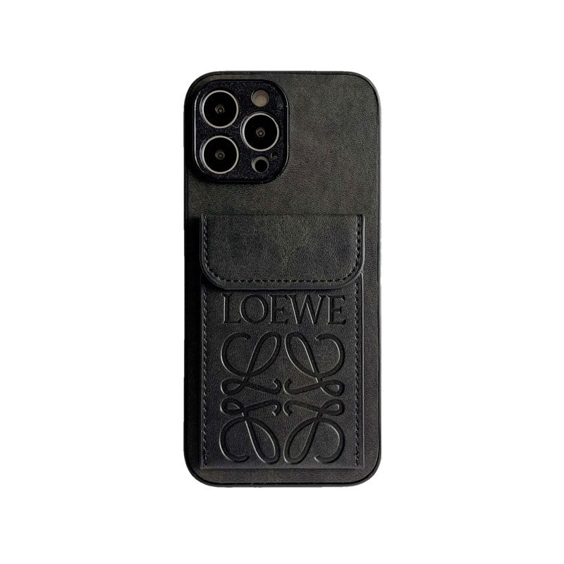 Custodia di lusso per iPhone con portacarte Marrone-LZP241448