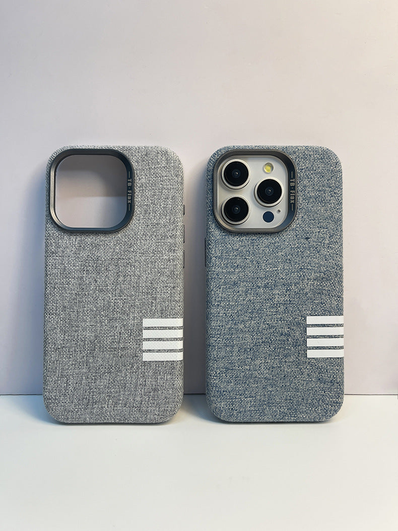 Premium vintage λινό ύφασμα μαγνητική θήκη τηλεφώνου για iPhone