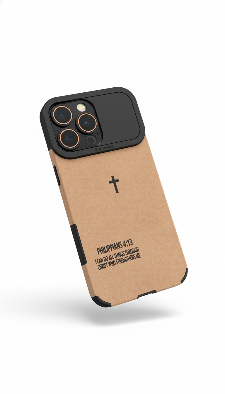 Faith & Pouzdro na iPhone s gravírováním – Lion & Prayer Cross Design