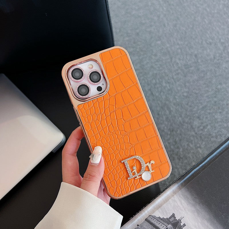 Fashion Diamond Logo Rose Gold iPhone-deksel