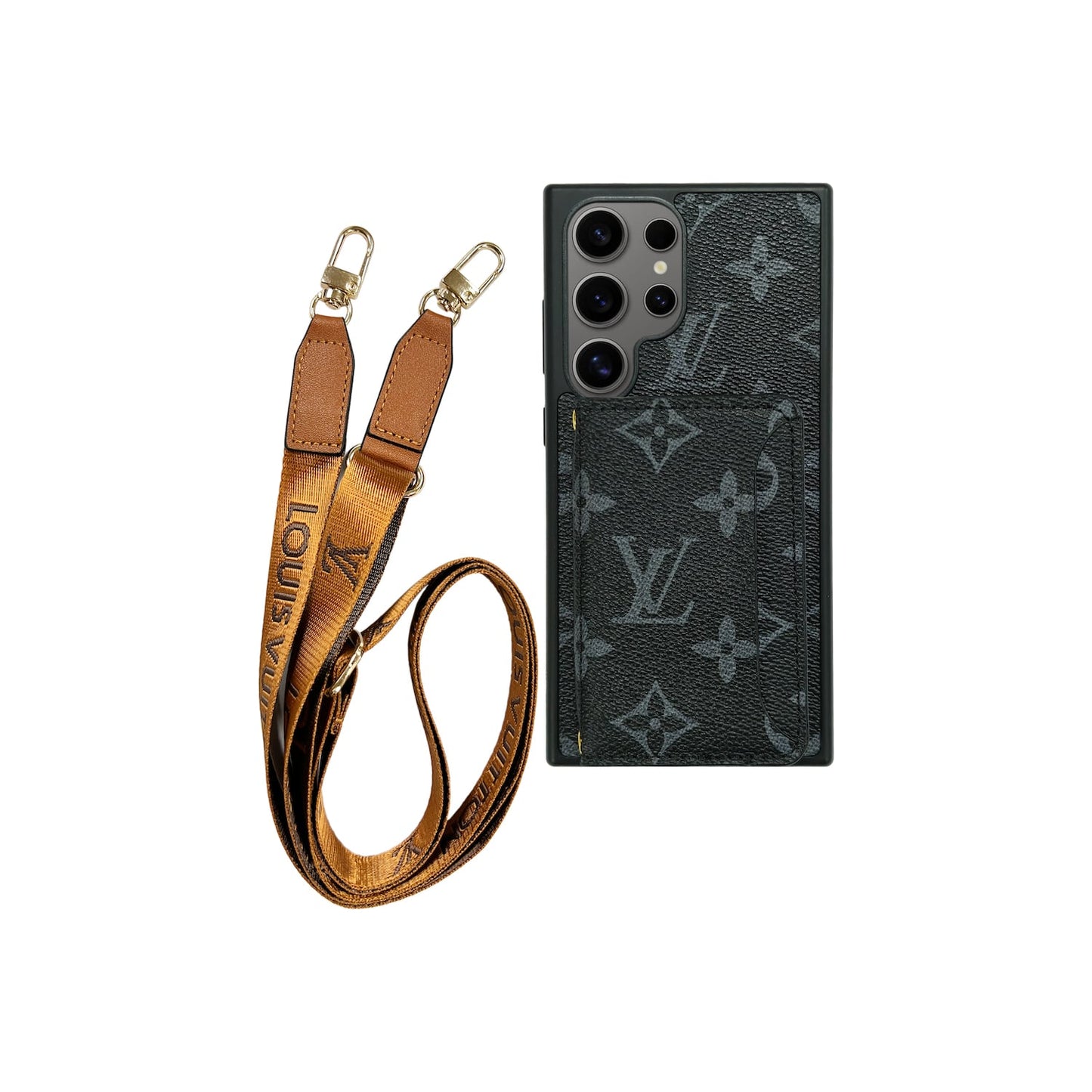Sealbhóir Cárta x Lanyard Síniú Cás Dubh | Samsung
