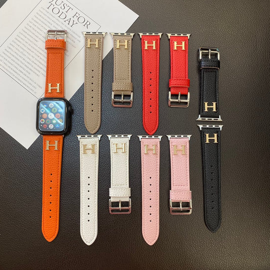 Apple-Watch-Armband aus echtem Musterleder