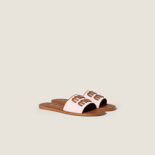 Luxuriöse Slide-Sandalen aus Segeltuch