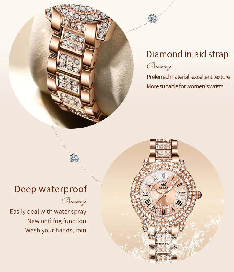 Diamond Éclat - Luxe Rómhánach Dial Grianchloch Faire