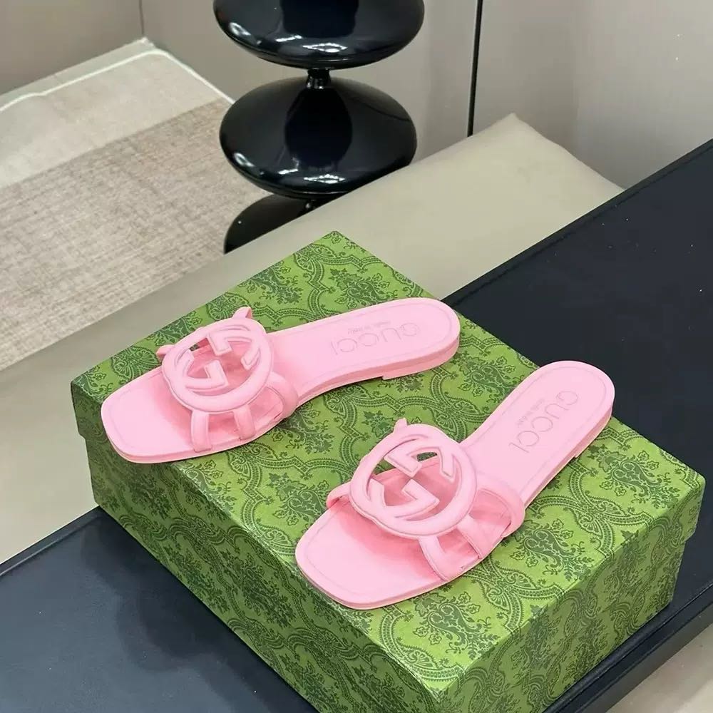 Minimal Luxe Double G Logo Slides – Smarte flade hverdagssandaler