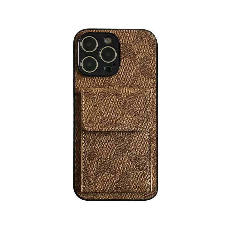 Classic iPhone Case With Wallet Dark Brown-HP240513