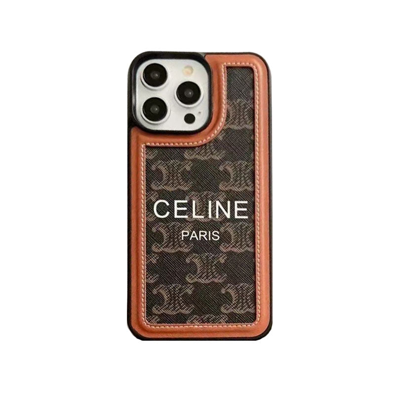 Svart Celine iPhone-deksel med stropp-SZ231124
