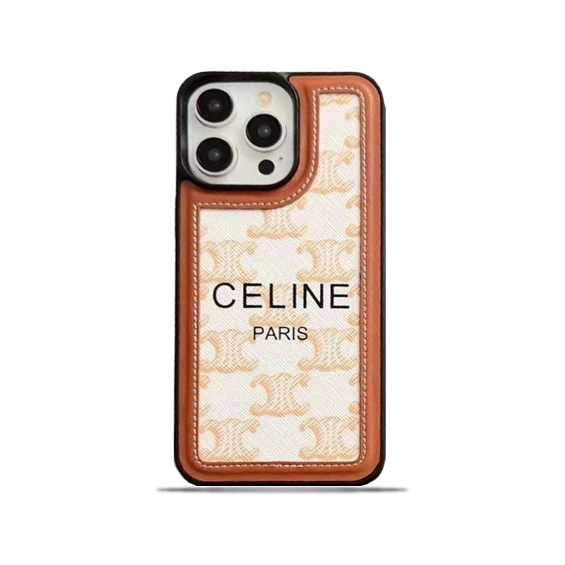 Hvit Celine iPhone-deksel med stropp-SZ231124