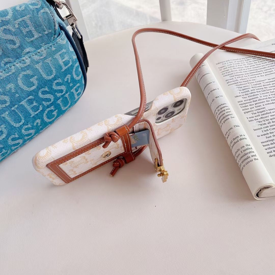 Hvit Celine iPhone-deksel med kortholder -LH240109