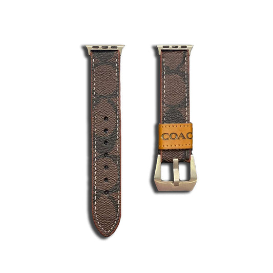 Kožni remen za Apple Watch Coach tamnosmeđi-YHK244221710
