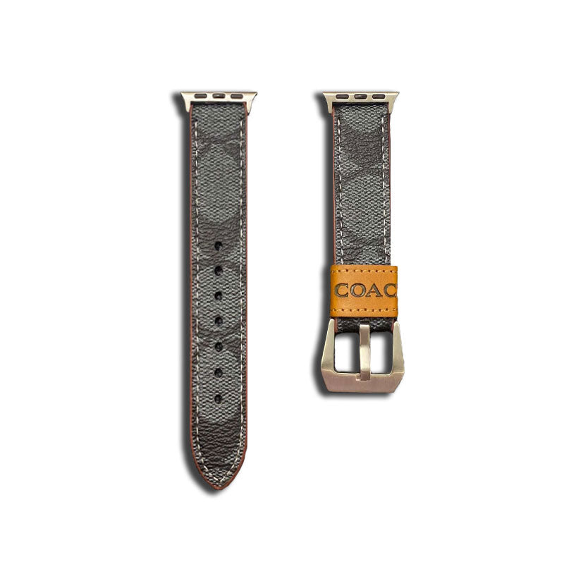 Läder Coach Apple Watch Band Svart-YHK244221710