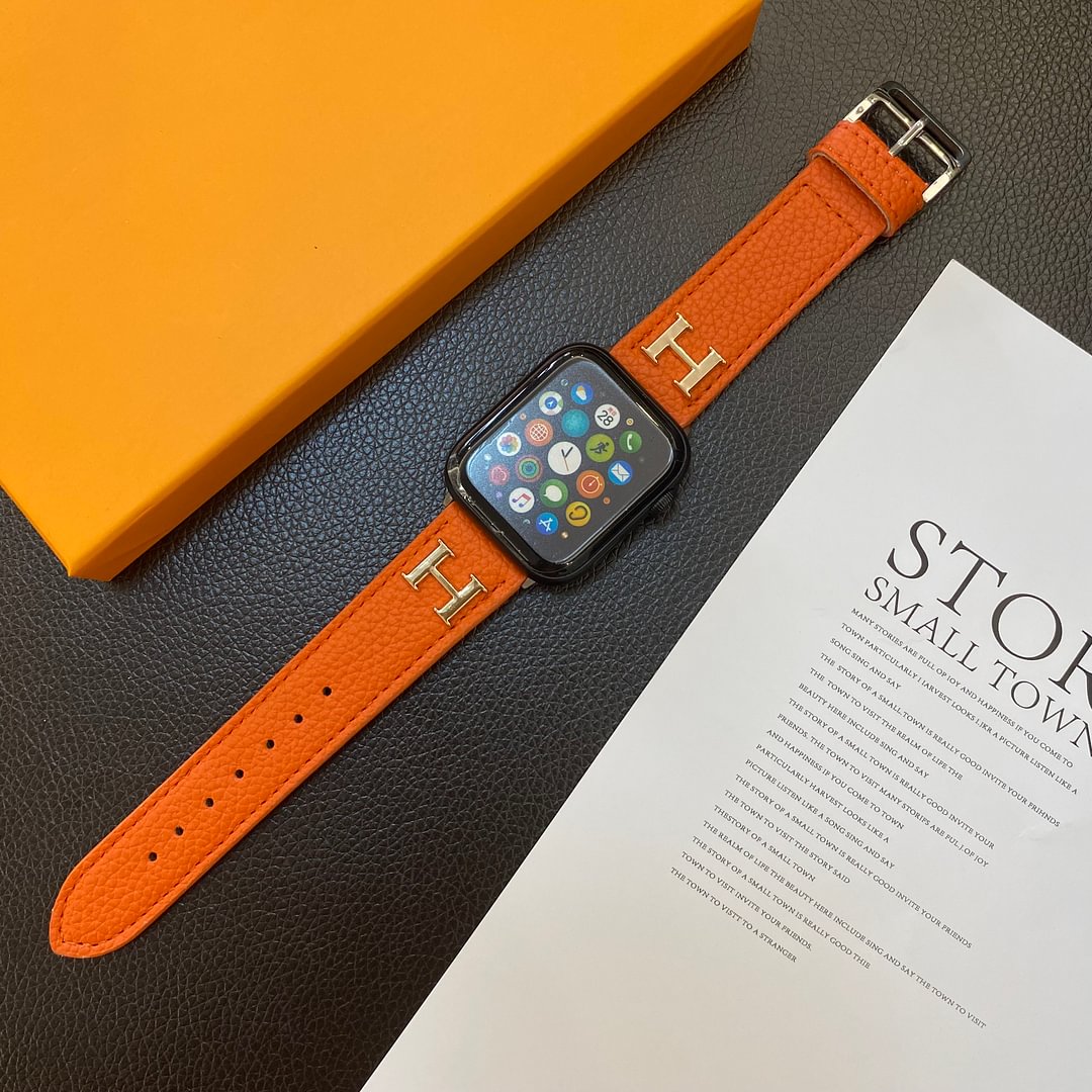 Apple-Watch-Armband aus echtem Musterleder