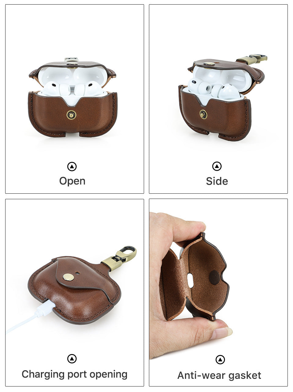 Husă Airpods din piele Airpods Pro 3 cu clemă