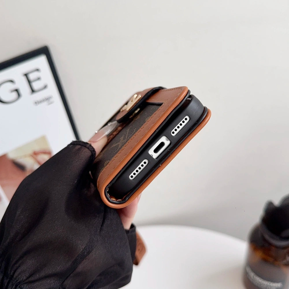 Funda de lujo para iPhone 17 con billetera incorporada
