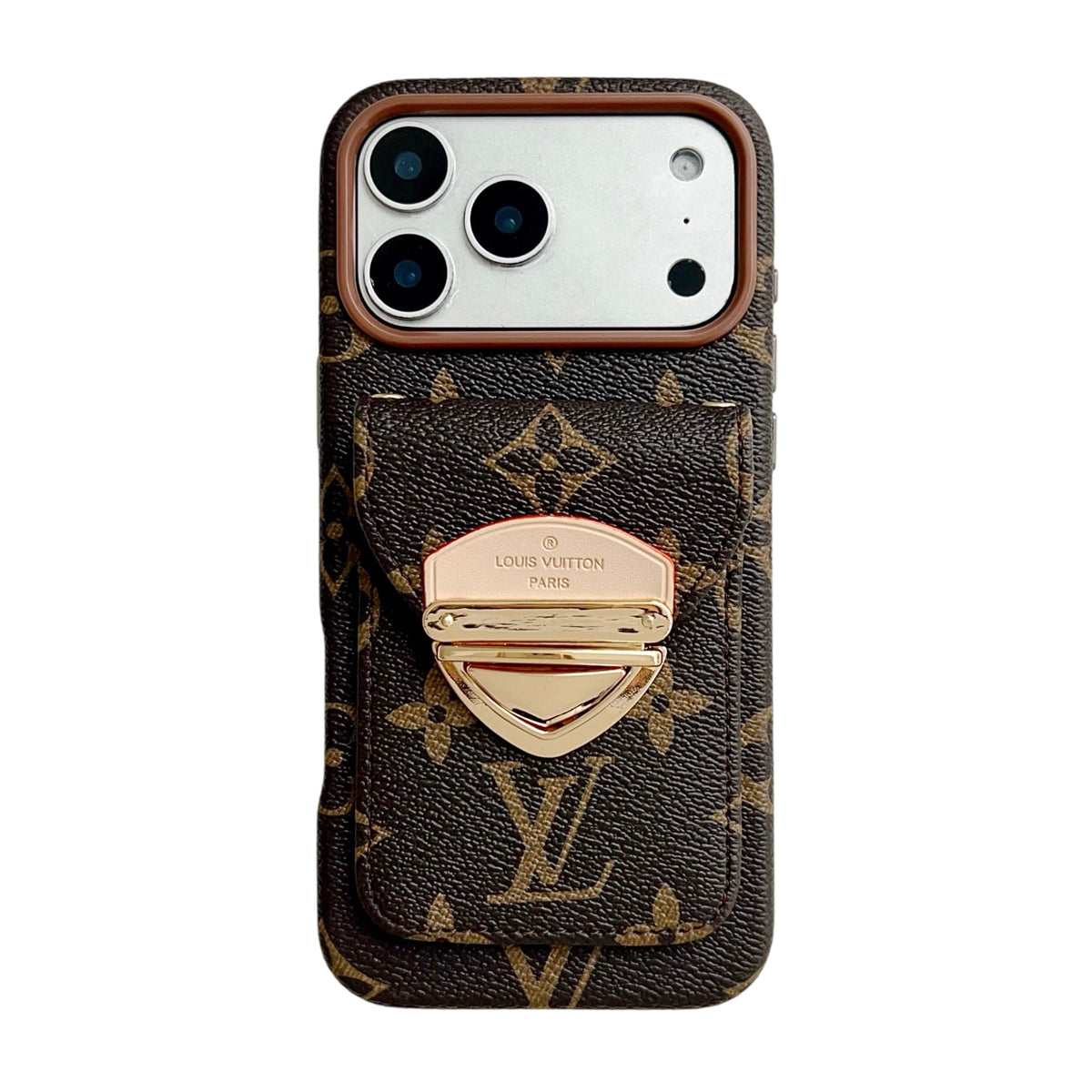 Luksus Crossbody iPhone-deksel med kortlomme og avtakbar stropp
