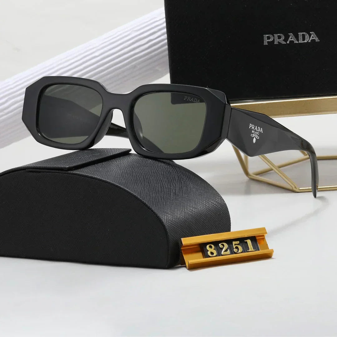 Lunettes de soleil unisexes rétro polygonales 8251