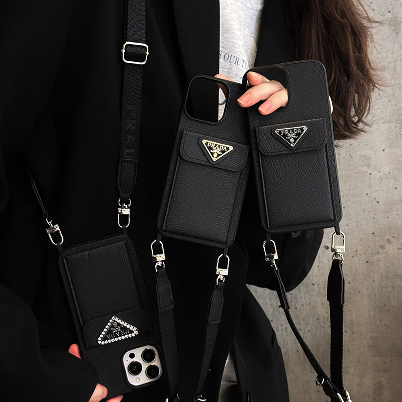 Luksus Crossbody Leather iPhone-deksel