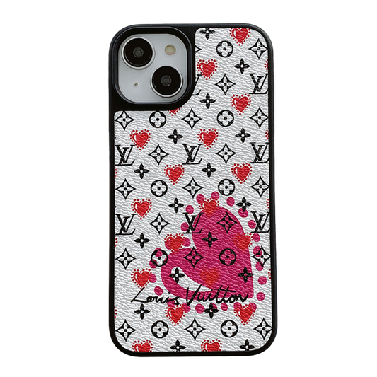 Luxury Balloon & Heart Leather iPhone Case