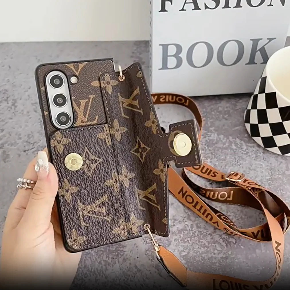 Luxus-Kartentasche mit Schloss, Umhängetasche, Samsung Z-Fold-Hülle