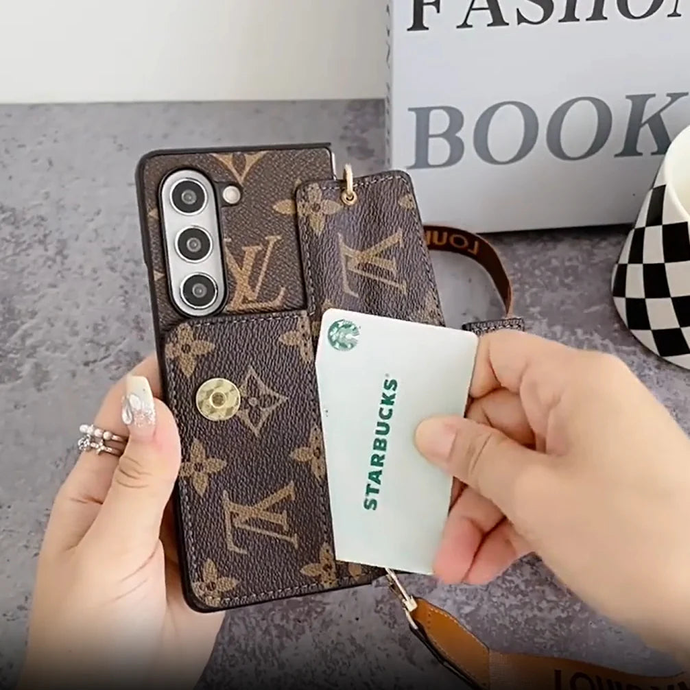 Luxus-Kartentasche mit Schloss, Umhängetasche, Samsung Z-Fold-Hülle