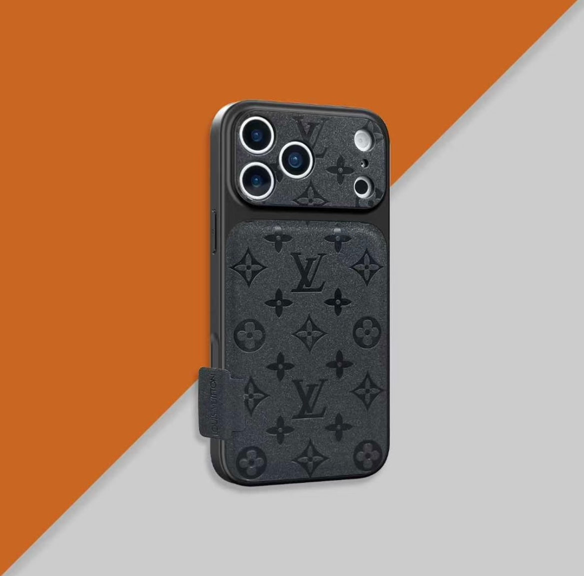 Funda de lujo para iPhone de cuero con estampado en relieve