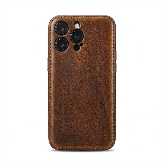 Kézzel készített, növényi cserzett bőr iPhone-tok – Vintage Patina Edition