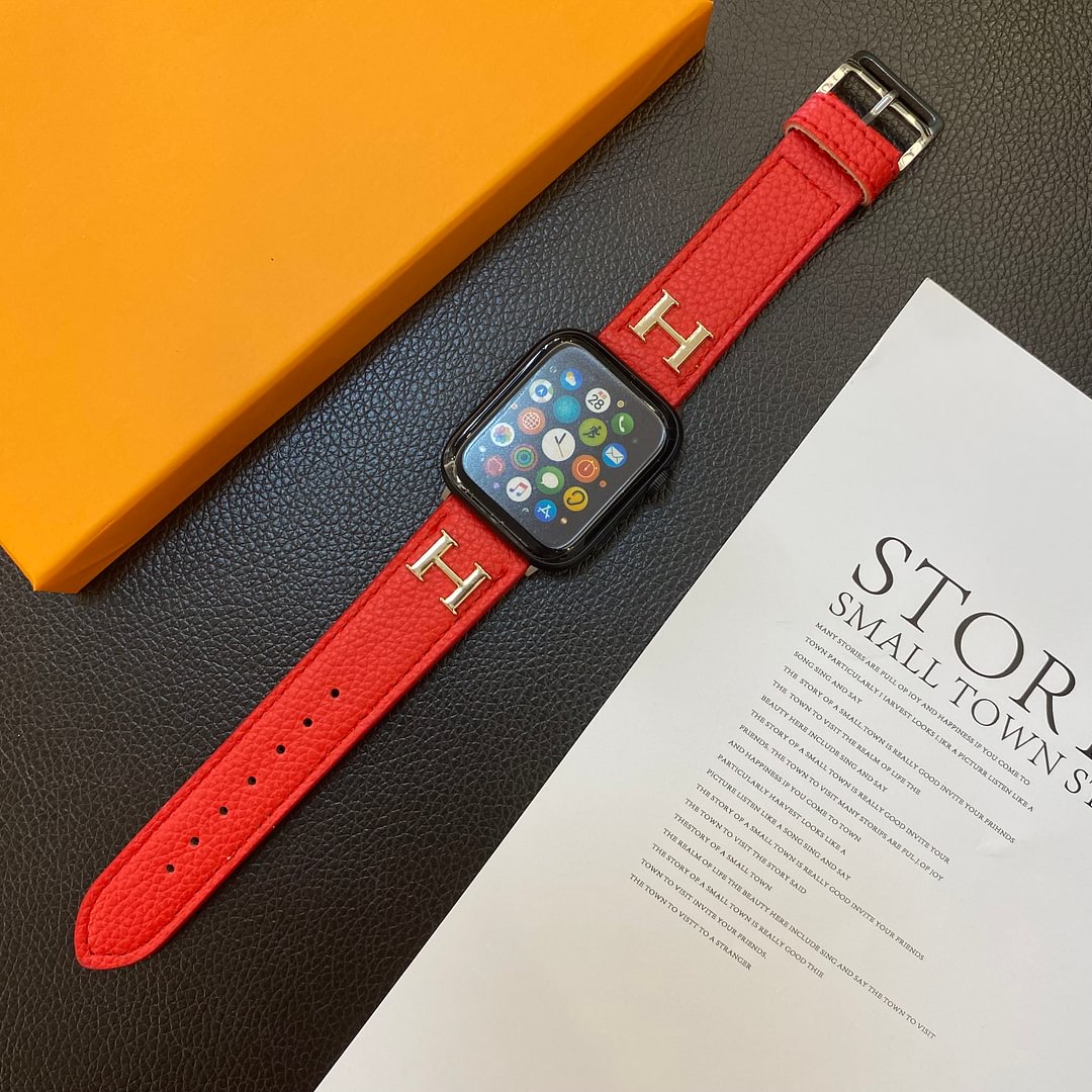 Apple-Watch-Armband aus echtem Musterleder