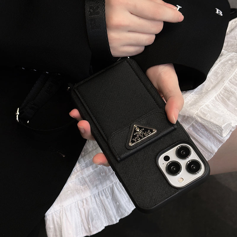 Luksus Crossbody Leather iPhone-deksel