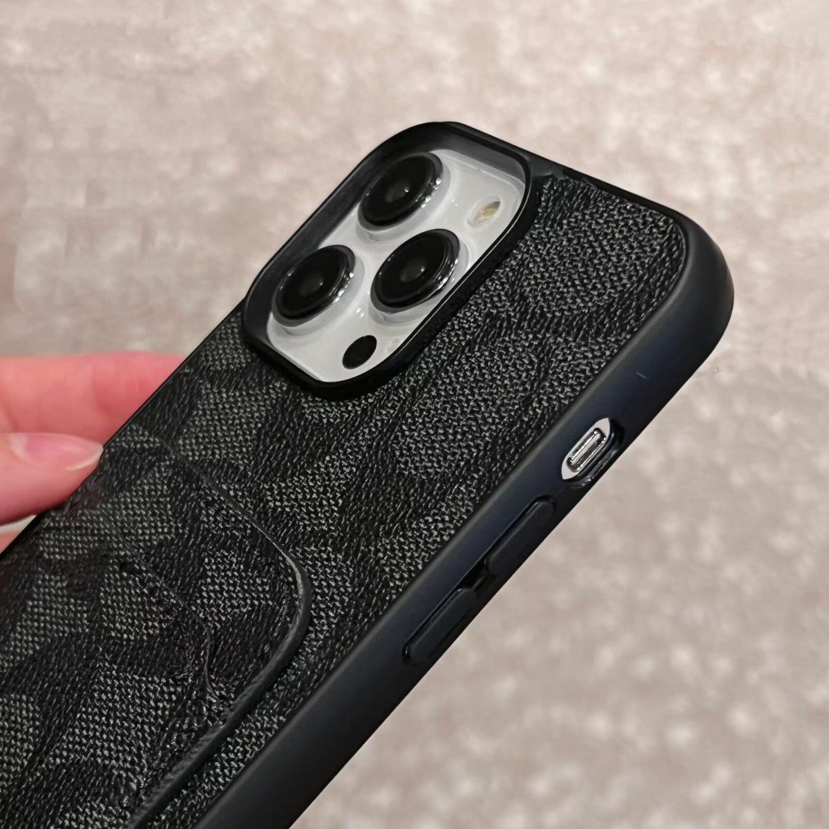 Klassisk kortveske til iPhone i skinn