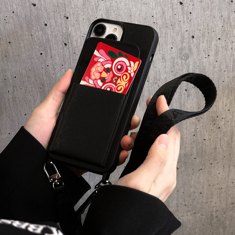 Luksus Crossbody Leather iPhone-deksel