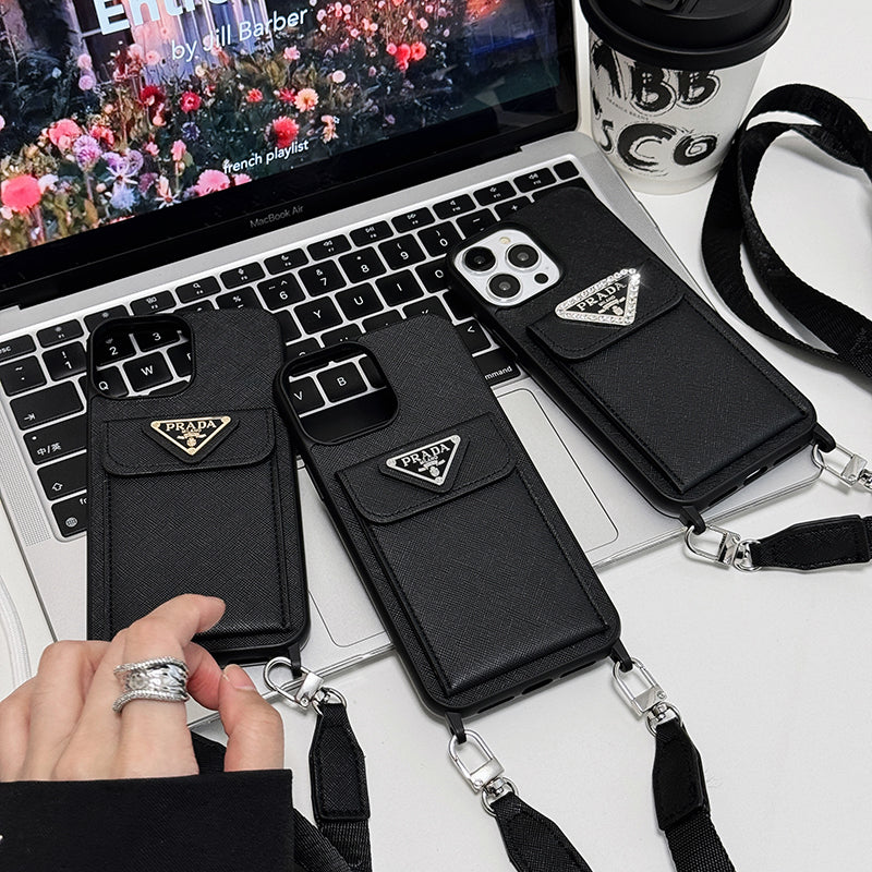 Luksus Crossbody Leather iPhone-deksel