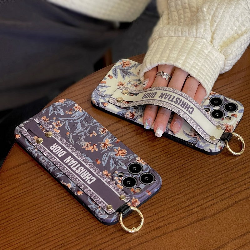 Mote lilla og hvite armbånds-iPhone-deksel