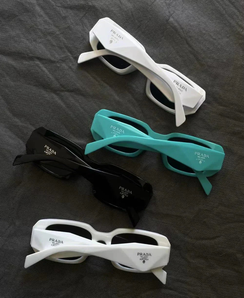Lunettes de soleil unisexes rétro polygonales 8251