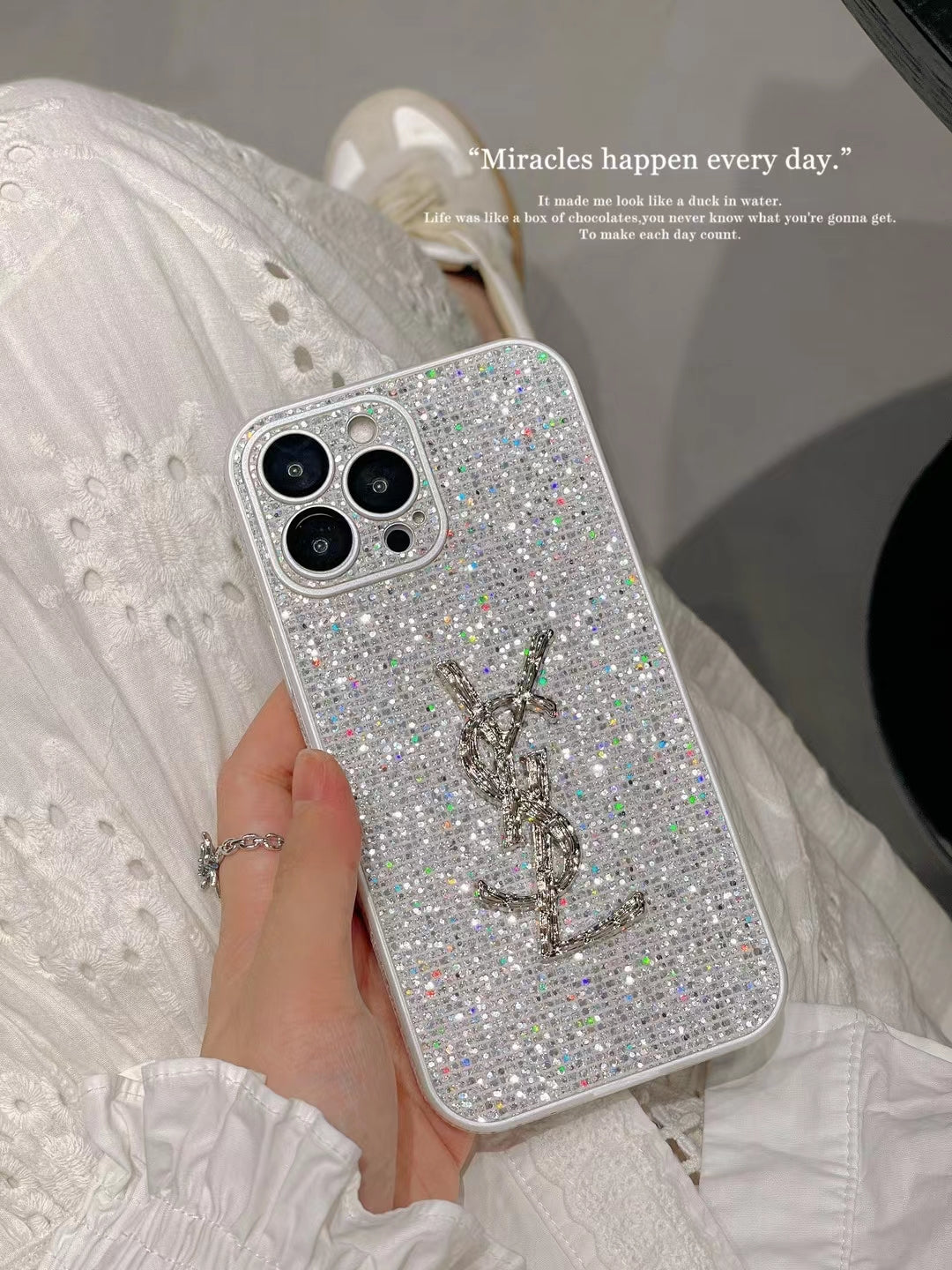 Luksuriøse glitter iPhone-deksler