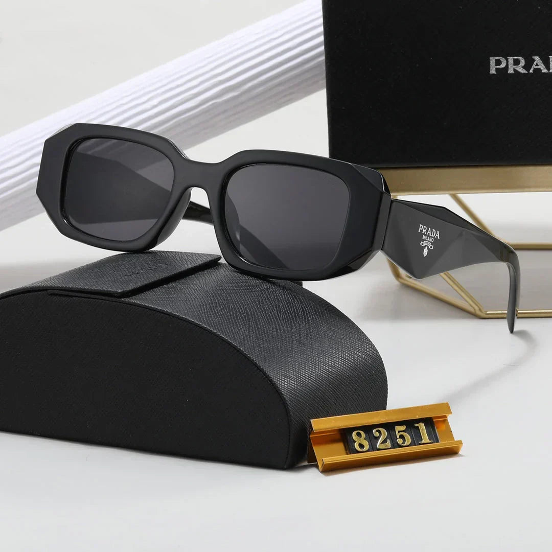 Lunettes de soleil unisexes rétro polygonales 8251