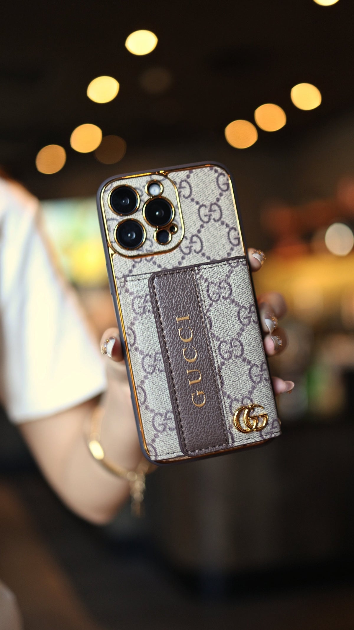 Funda de lujo para iPhone de cuero avanzado con tarjetero y correa