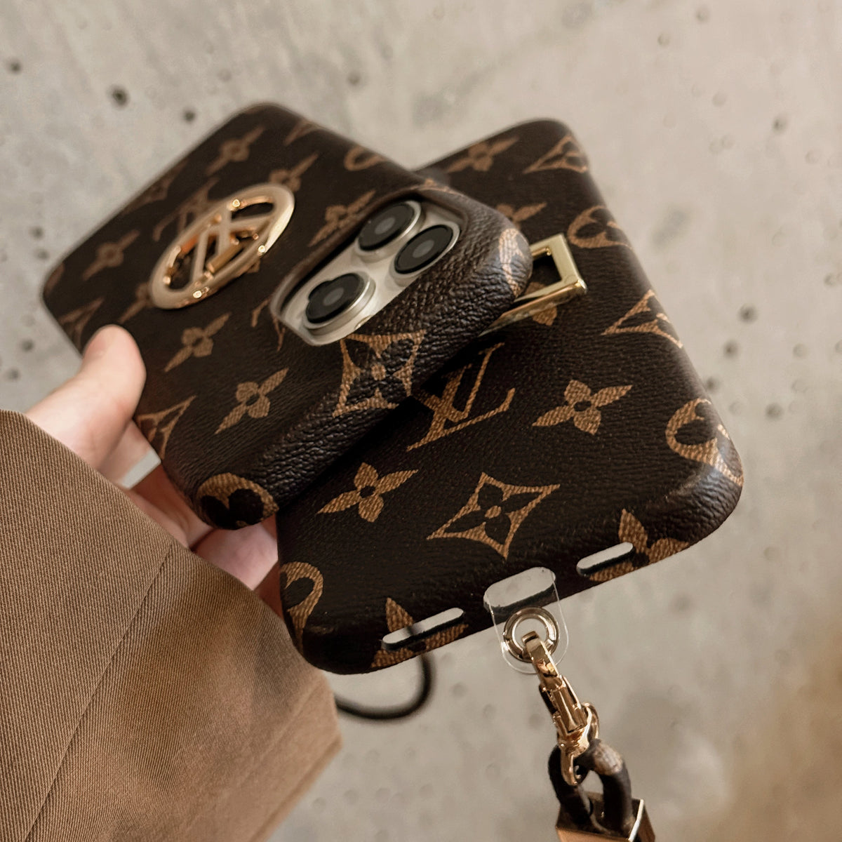 Luksus kortholder kjede iPhone-deksel