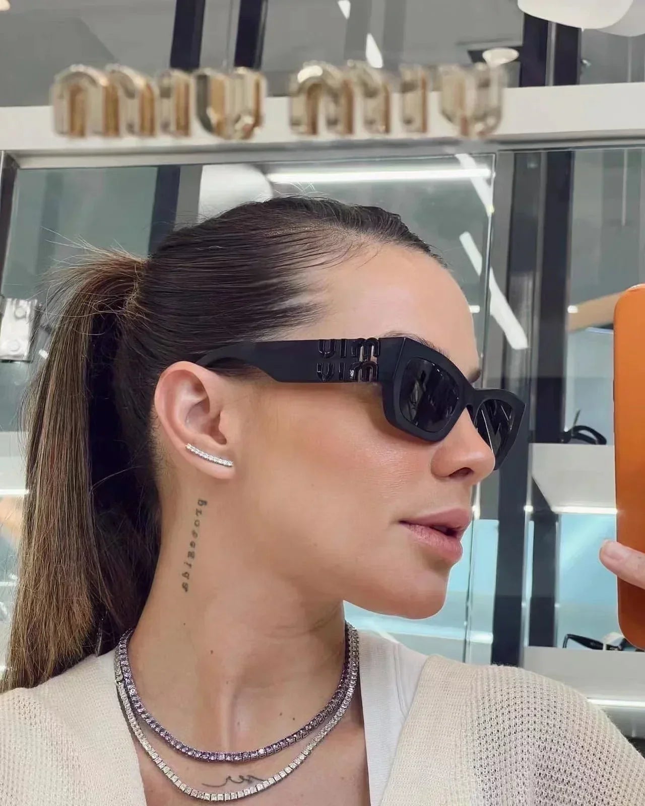 Módní čtvercové sluneční brýle Cat-Eye 6037