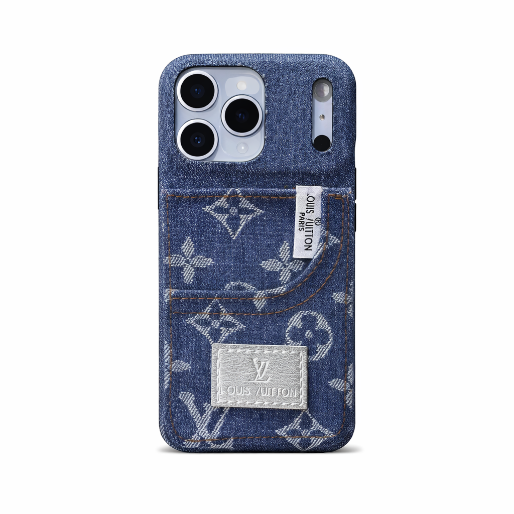 Coque iPhone 17 Pro Max en tissu denim de luxe
