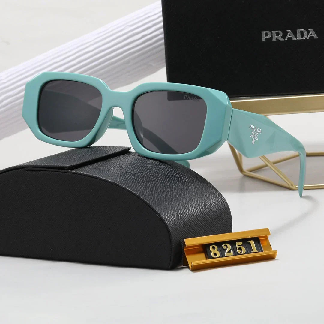 Lunettes de soleil unisexes rétro polygonales 8251