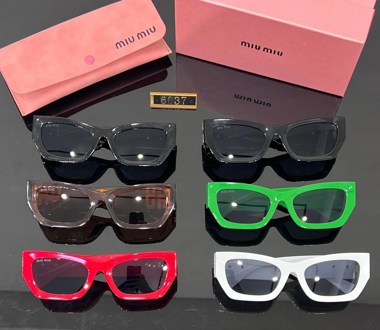 Módní čtvercové sluneční brýle Cat-Eye 6037