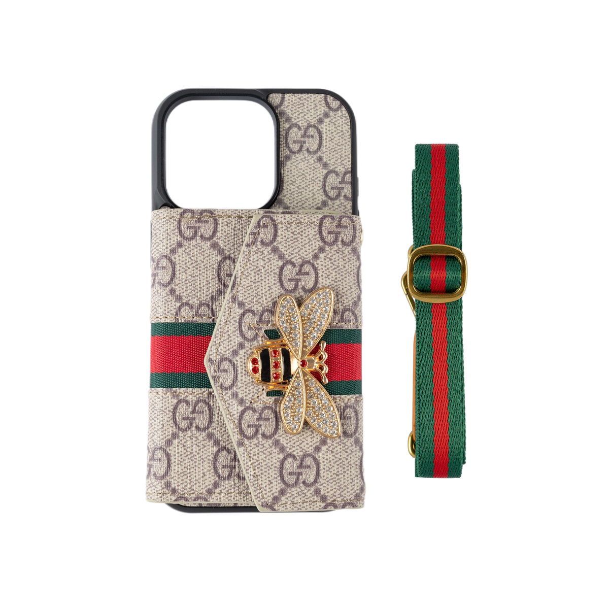 Premium Advanced Crossbody iPhone-deksel med kortholder og skulderstropp