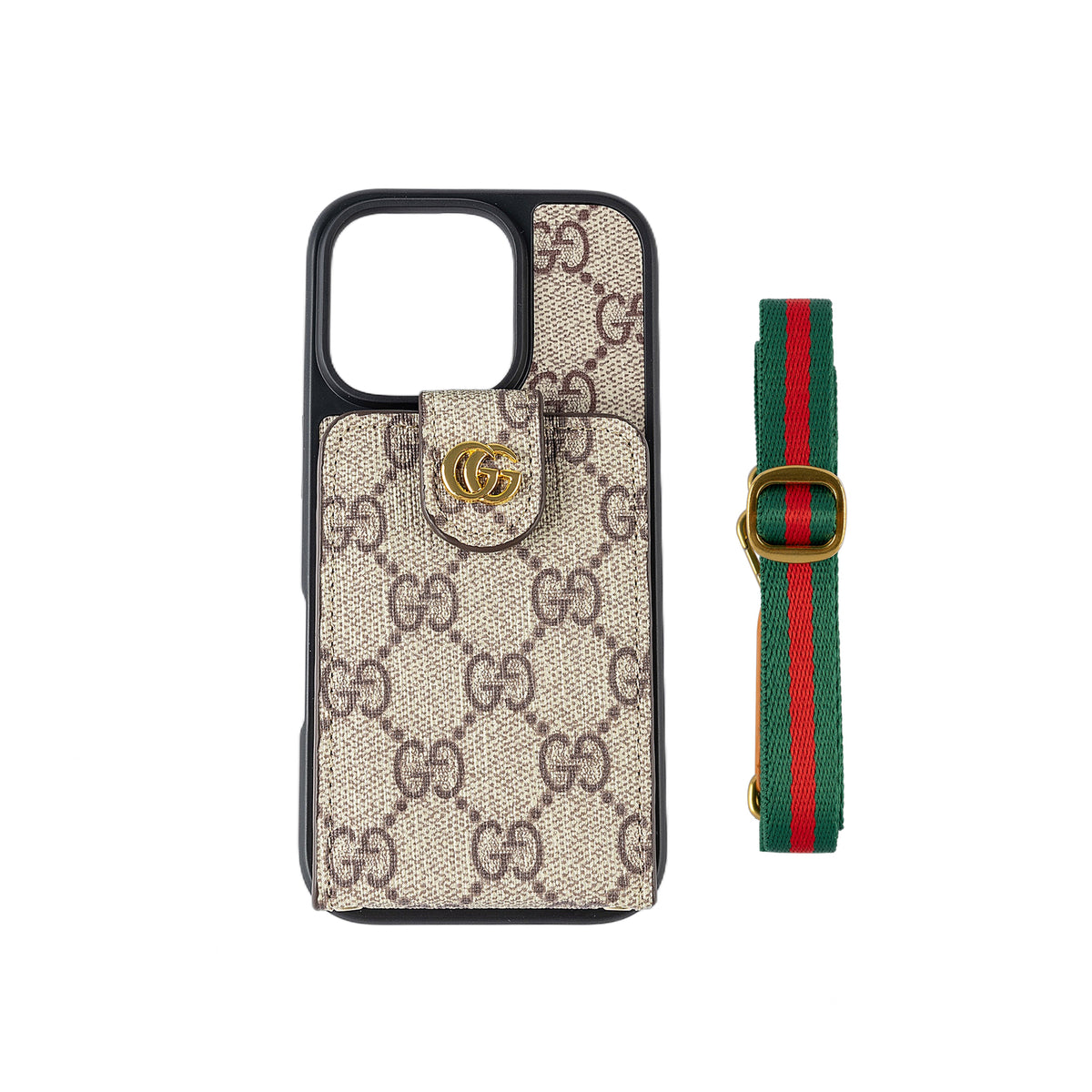 Luksus Crossbody iPhone-deksel med kortholder og stropp