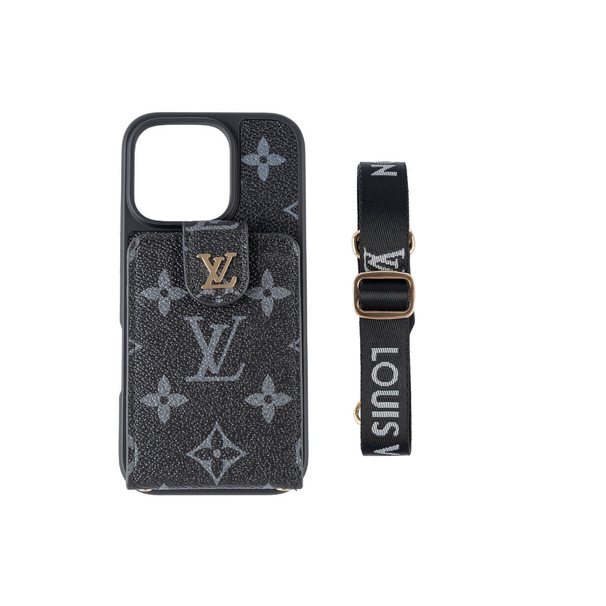 Luksus Crossbody iPhone-deksel med kortholder og stropp