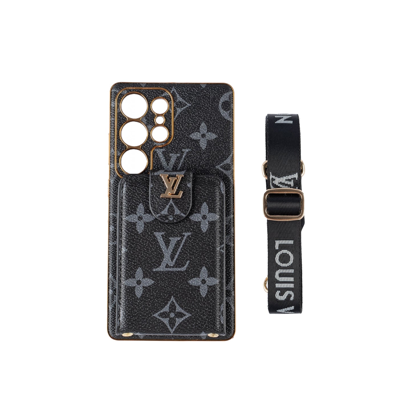 Lyxigt Monogram Läder Multi-Function Telefonfodral med handledsrem