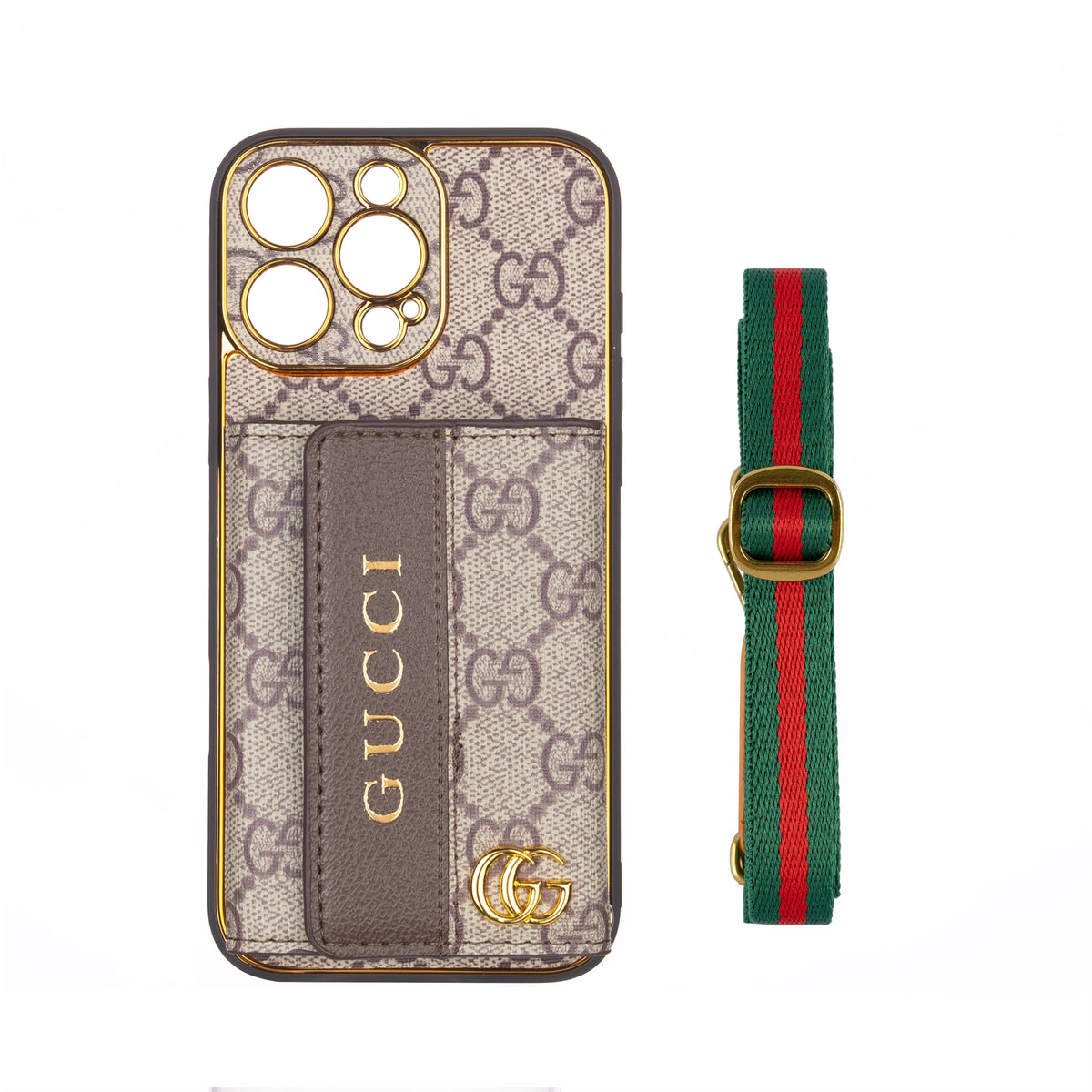Funda de lujo para iPhone de cuero avanzado con tarjetero y correa