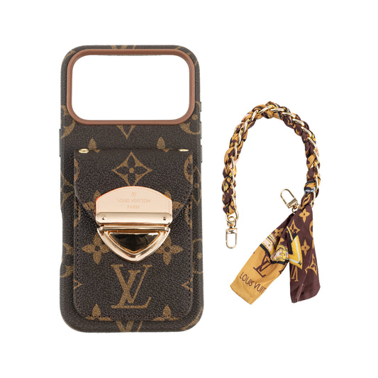 Funda de lujo con billetera y pulsera con cinta para iPhone 17 Pro Max