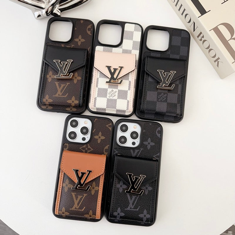 Luksus Card Bag Color iPhone-deksel