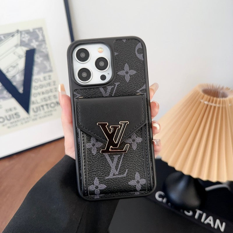 Luksus Card Bag Color iPhone-deksel