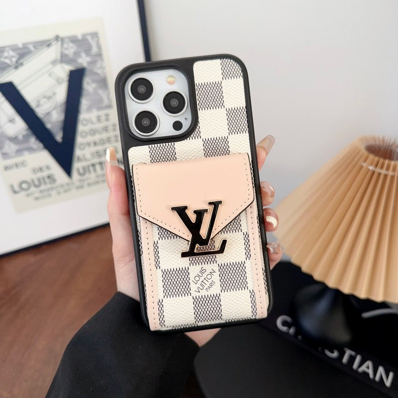 Luksus Card Bag Color iPhone-deksel